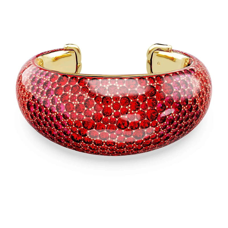 Idyllia cuff, Red, Gold-tone plated by SWAROVSKI