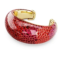 Idyllia cuff, Red, Gold-tone plated by SWAROVSKI