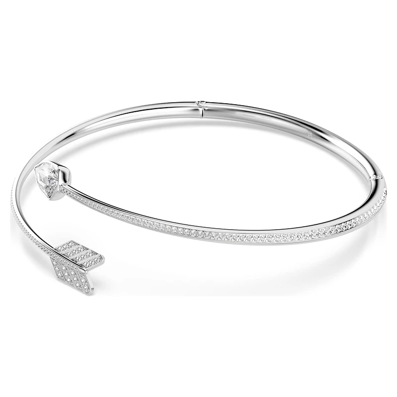 Idyllia choker, Mixed cuts, Arrow, White, Rhodium plated by SWAROVSKI