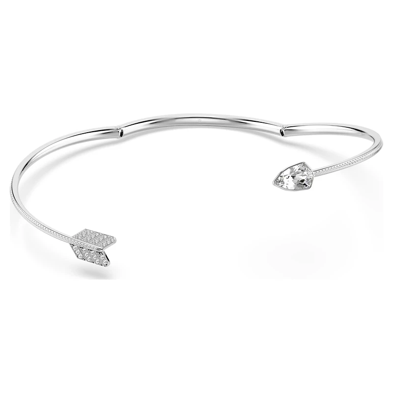 Idyllia choker, Mixed cuts, Arrow, White, Rhodium plated by SWAROVSKI