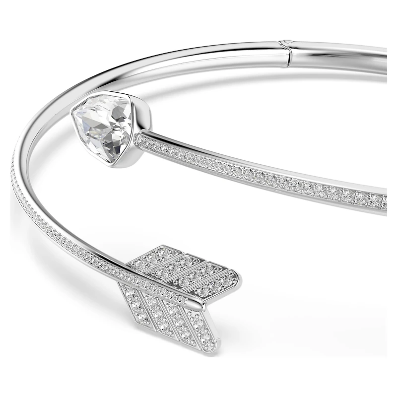 Idyllia choker, Mixed cuts, Arrow, White, Rhodium plated by SWAROVSKI