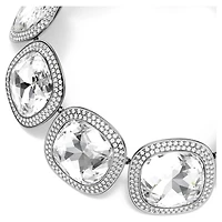 Una Angelic choker, Cushion cut, White, Ruthenium plated