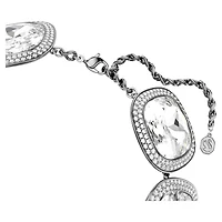 Una Angelic choker, Cushion cut, White, Ruthenium plated