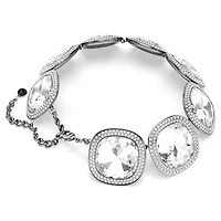 Una Angelic choker, Cushion cut, White, Ruthenium plated
