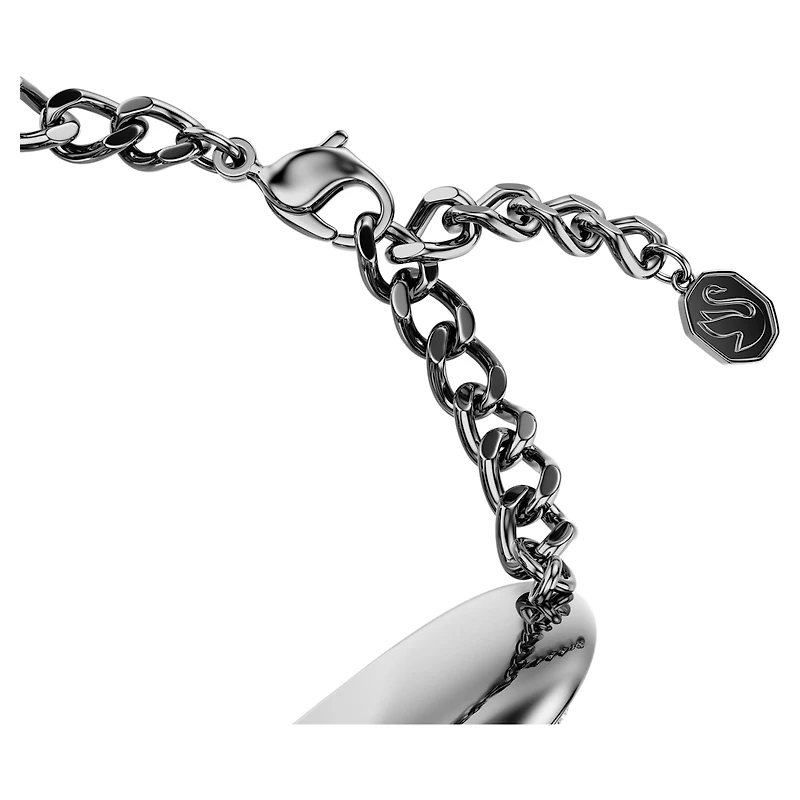 Una Angelic bracelet, Cushion cut, White, Ruthenium plated