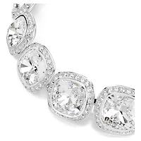 Una Angelic bracelet, Cushion cut, White, Rhodium plated
