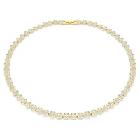 Una Angelic necklace, Round cut, Small, White, 18K gold finish