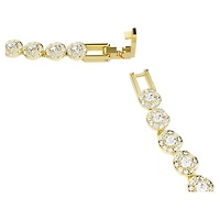 Una Angelic necklace, Round cut, Small, White, 18K gold finish