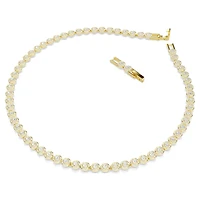 Una Angelic necklace, Round cut, Small, White, 18K gold finish