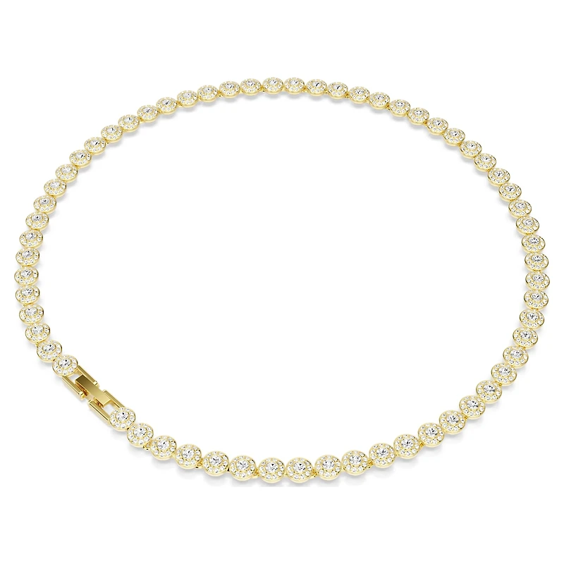 Una Angelic necklace, Round cut, Small, White, Gold-tone plated by SWAROVSKI