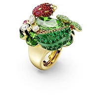 Idyllia motif ring, Multicoloured, 18K gold finish
