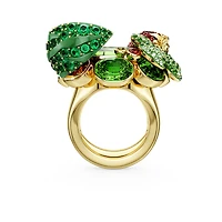 Idyllia motif ring, Multicoloured, 18K gold finish