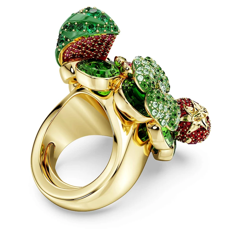 Idyllia motif ring, Multicoloured, Gold-tone plated by SWAROVSKI