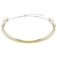Hyperbola necklace, Round cut, White, Mixed metal finish