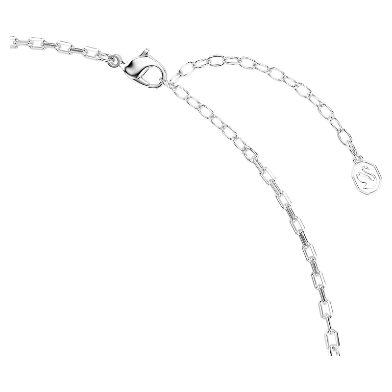 Hyperbola necklace, Round cut, White, Mixed metal finish