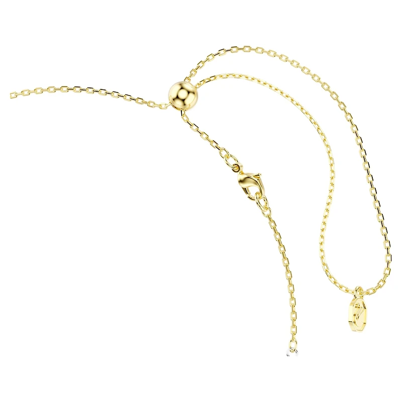 Hyperbola Y necklace, Round cut, Knot, White, Mixed metal finish