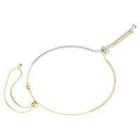 Hyperbola Y necklace, Round cut, Knot, White, Mixed metal finish