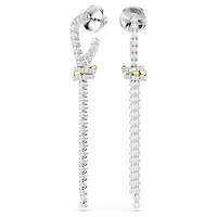 Hyperbola drop earrings, Round cut, Knot, White, Mixed metal finish