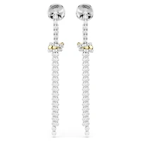 Hyperbola drop earrings, Round cut, Knot, White, Mixed metal finish