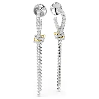 Hyperbola drop earrings, Round cut, Knot, White, Mixed metal finish