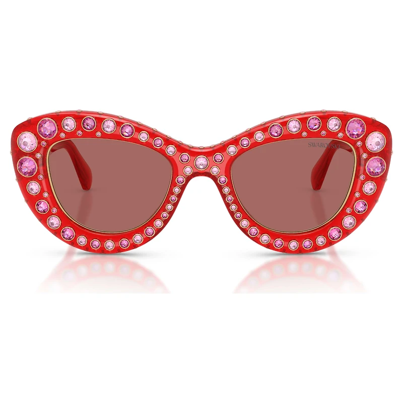 Sunglasses, Cat-eye shape, SK6060, Red by SWAROVSKI