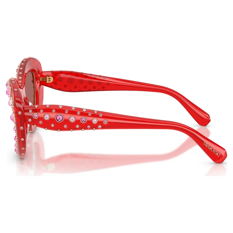 Sunglasses, Cat-Eye shape, SK6060, Red by SWAROVSKI