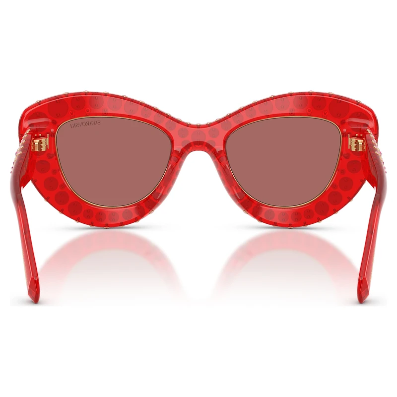 Sunglasses, Cat-eye shape, SK6060, Red by SWAROVSKI