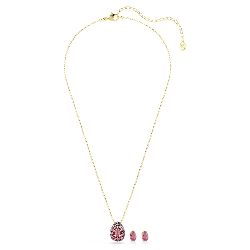 Sublima set, Set (2), Pear cut, Red, 18K gold finish