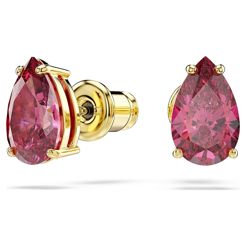 Sublima set, Set (2), Pear cut, Red, 18K gold finish