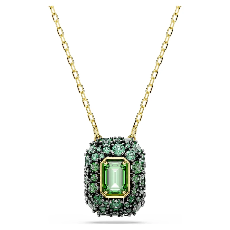 Sublima pendant, Octagon cut, Green, 18K gold finish