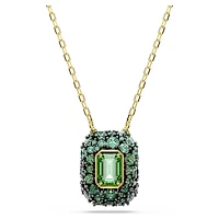 Sublima pendant, Octagon cut, Green, 18K gold finish