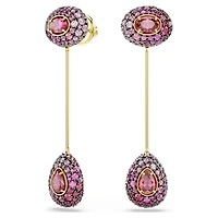 Sublima drop earrings, Pear cut, Red, 18K gold finish