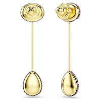 Sublima drop earrings, Pear cut, Red, 18K gold finish