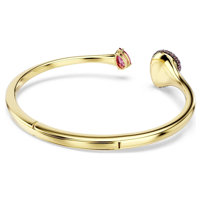 Sublima bangle, Pear cut, Red, 18K gold finish
