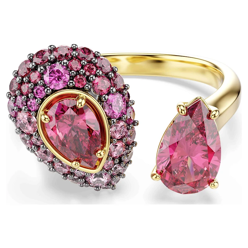 Sublima cocktail ring, Pear cut, Red, 18K gold finish