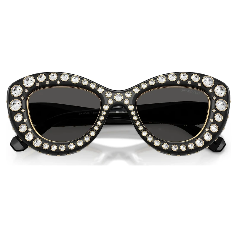 Sunglasses, Cat-eye shape, SK6060, Silver tone by SWAROVSKI