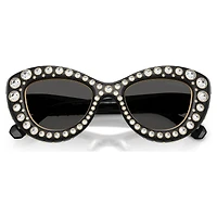 Sunglasses, Cat-eye shape, SK6060, Silver tone by SWAROVSKI
