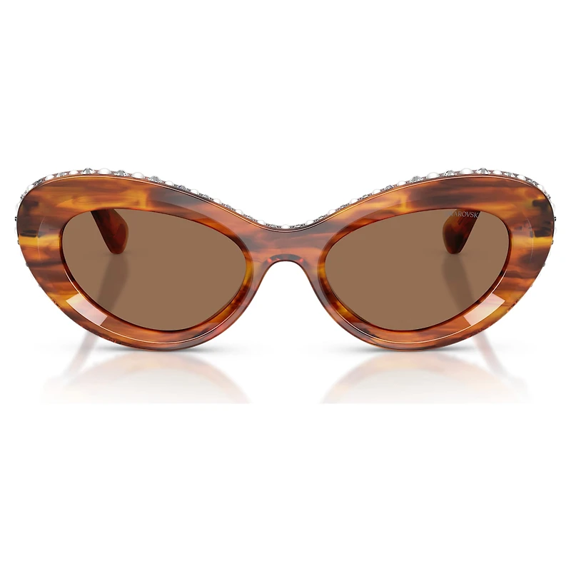 Sunglasses, Cat-Eye shape, SK6061U, Brown by SWAROVSKI
