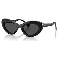 Sunglasses, Cat-Eye shape, SK6061U, Black by SWAROVSKI