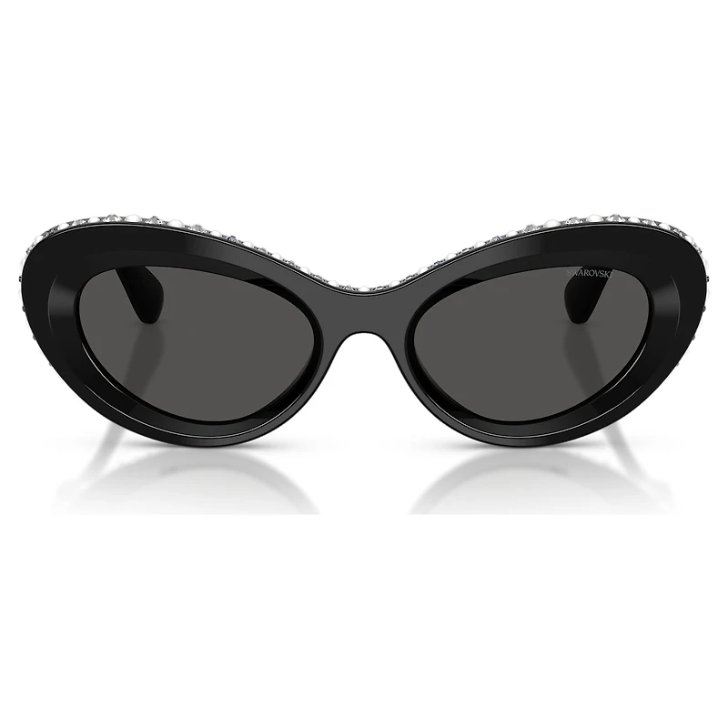 Sunglasses, Cat-eye shape, SK6061U, Black by SWAROVSKI