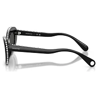 Sunglasses, Cat-eye shape, SK6061U, Black by SWAROVSKI