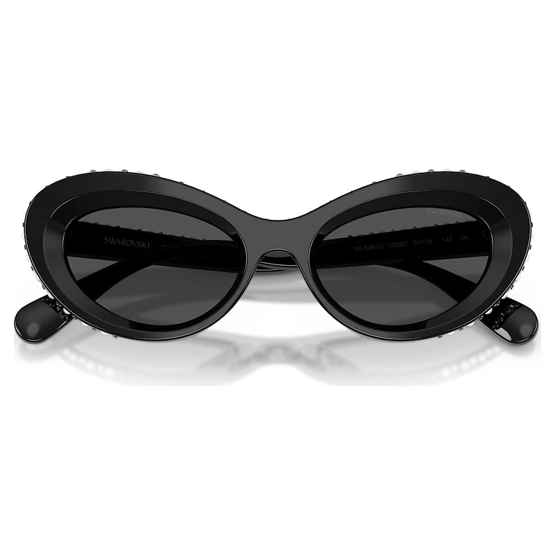Sunglasses, Cat-eye shape, SK6061U, Black by SWAROVSKI