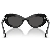 Sunglasses, Cat-eye shape, SK6061U, Black by SWAROVSKI