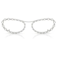 Sunglasses, Oval shape, 2 in 1 clip-on, SK7044, Silver Tone by SWAROVSKI