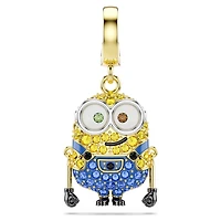 Minions Bob charm, Pavé, Multicoloured, 18K gold finish