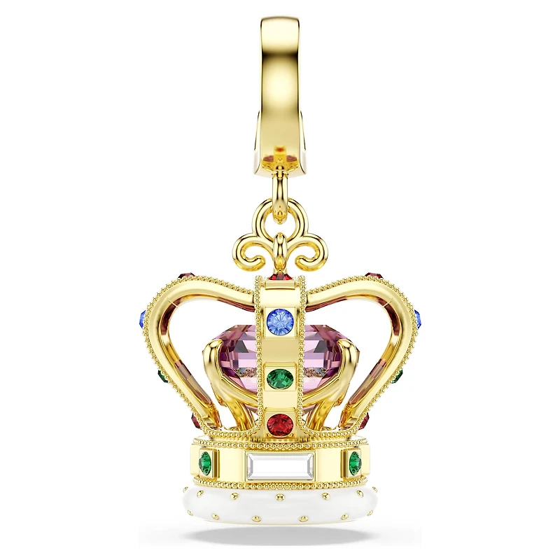 Minions Crown charm, Mixed cuts, Multicoloured, 18K gold finish