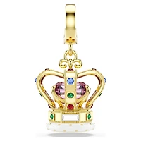 Minions Crown charm, Mixed cuts, Multicoloured, 18K gold finish