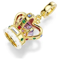 Minions Crown charm, Mixed cuts, Multicoloured, 18K gold finish