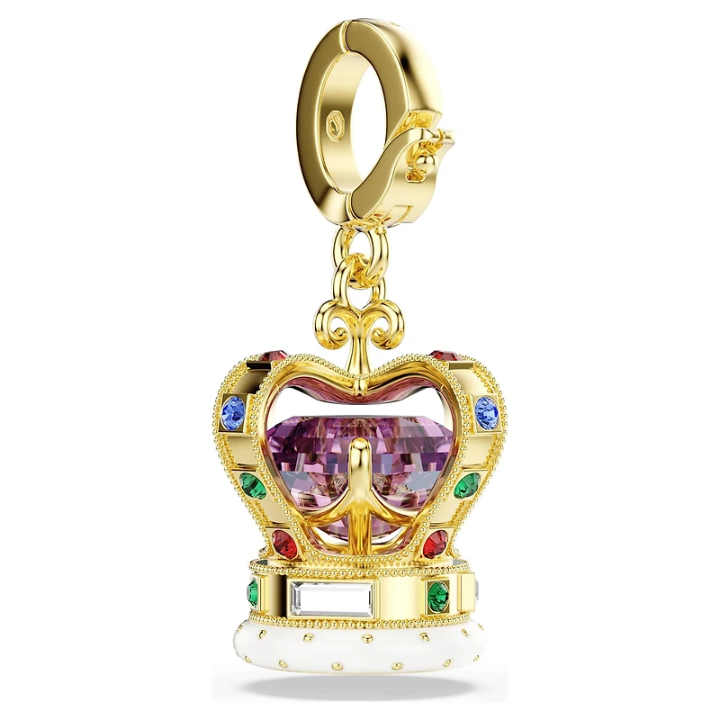 Minions Crown charm, Mixed cuts, Multicoloured, 18K gold finish