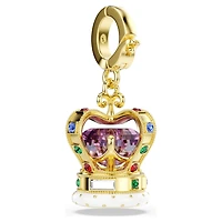 Minions Crown charm, Mixed cuts, Multicoloured, 18K gold finish